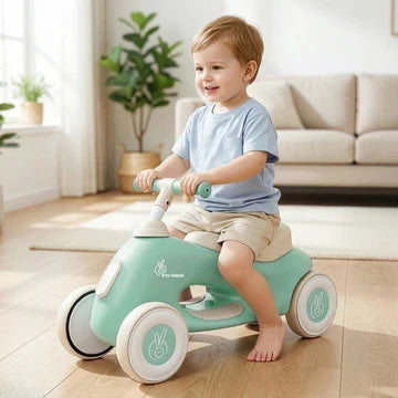 R for Rabbit Baby Balance Bike - Green Cream | 135° Steering, ABEC Bearing & Wide TPE Wheels