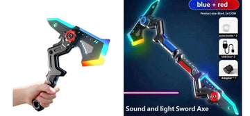 Shadow Sword Axe 2-in-1 - Sound & Light Interstellar Battle Blade with Mist Effect
