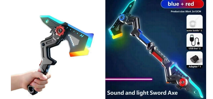 Shadow Sword Axe 2-in-1 - Sound & Light Interstellar Battle Blade with Mist Effect