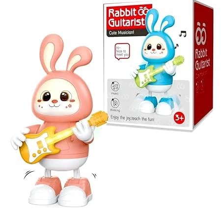 Rabbit Guitarist Dancing Toy with Light, Music & Moving Legs for Kids 3+