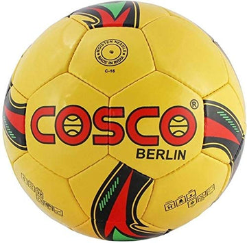 Cosco Berlin Football – Size 5 | Yellow-Red-Black | Made in India