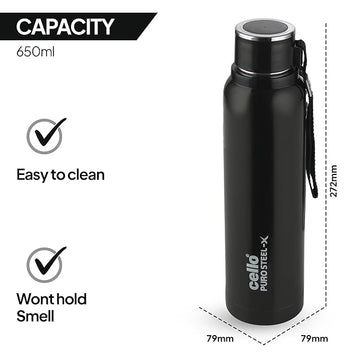 Cello Puro Steel-X Vacuum Insulated Water Bottle 650ml