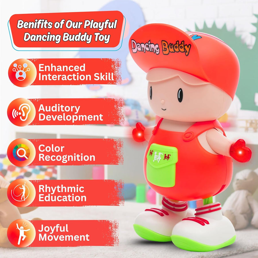 Dancing Buddy Electric Dancing Toy with LED Glowing Hands, Dynamic Music & Hand Flapping