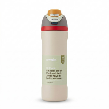 Owala FreeSip Insulated Water Bottle 24oz – Cream/Red