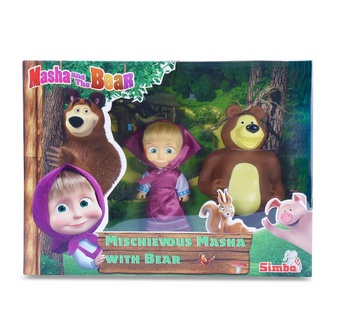 Masha and the Bear – Mischievous Masha with Bear Figure Set