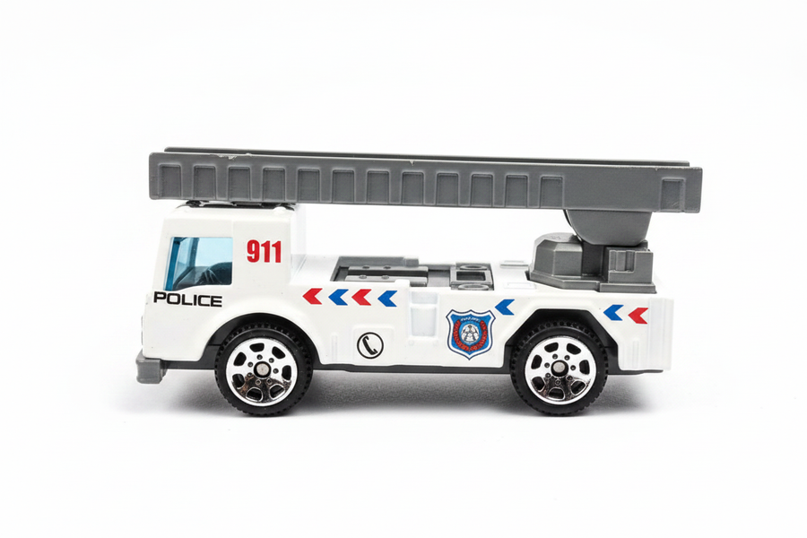 Police Die-Cast Truck Collection – Alloy Model (Style A: Ladder Truck | Style B: Utility Truck)