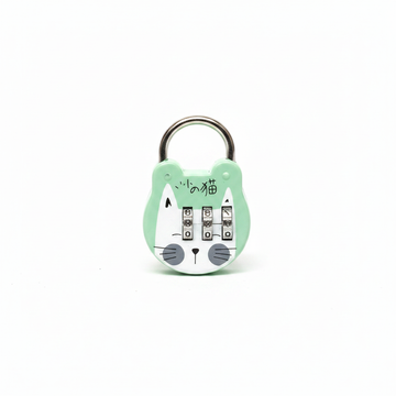 Cute Cat Mini Combination Padlock - White Background