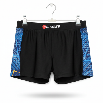 Konexpro black blue bubble swim shorts product photo white background