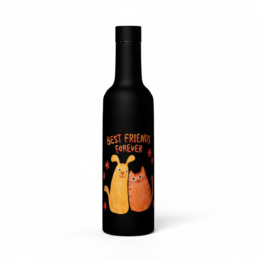 Speedx Best Friends Forever - 500ml Black Insulated Bottle