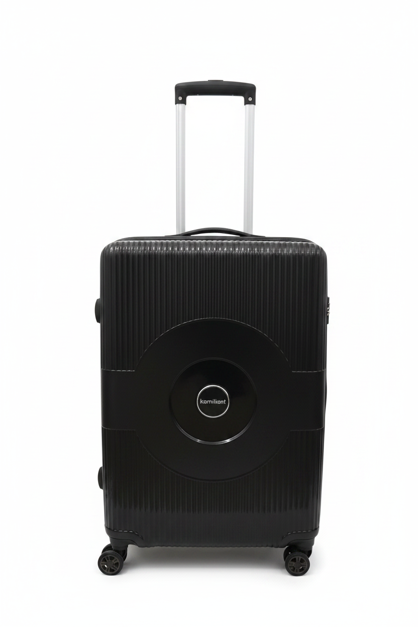 Kamiliant Hardshell Trolley Suitcase | 4 Spinner Wheels | Cabin Luggage | Black