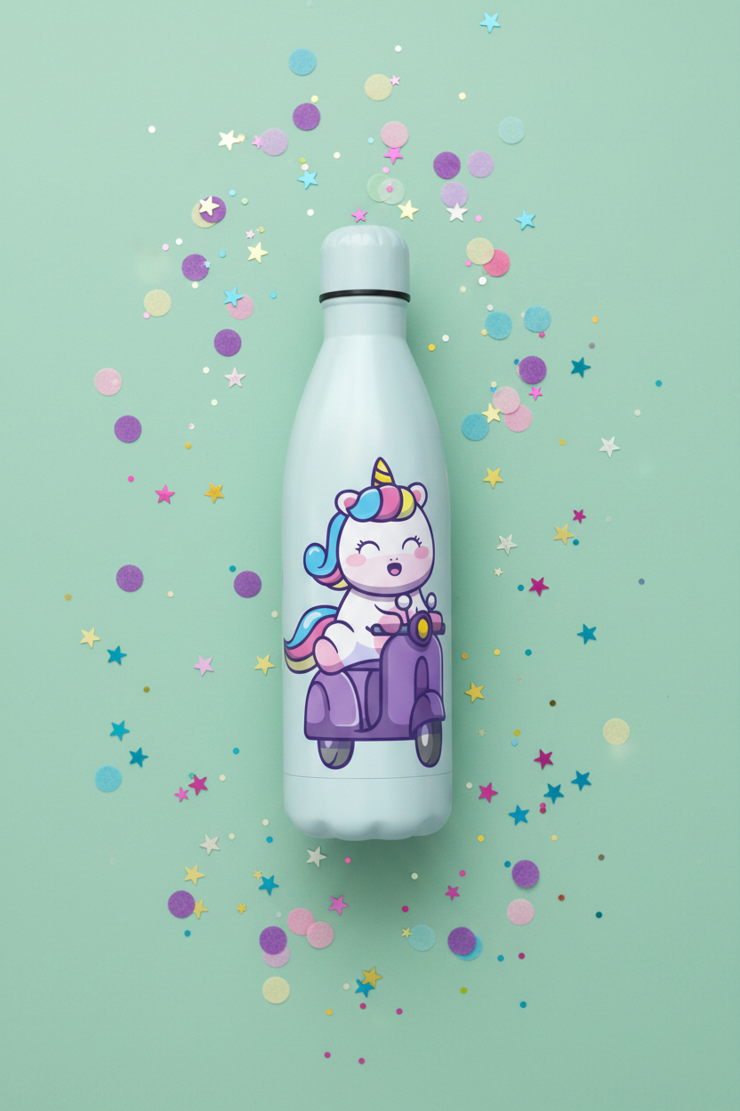 Purple Scooter - 500ml Kids Insulated Bottle